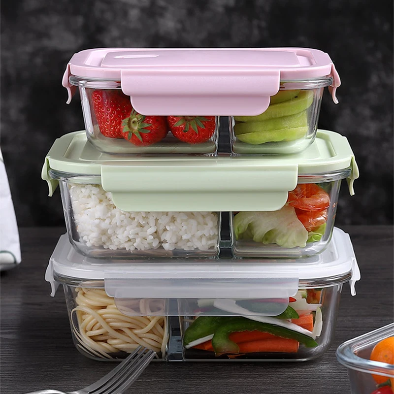 Meal Prep Kits - صندوق غداء زجاجي مختوم صندوق حفظ
