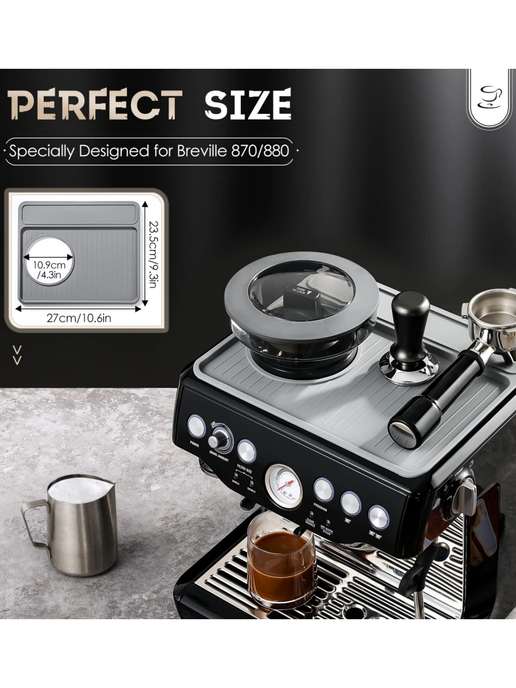 Breville Espresso Bes870 - سجادة سيليكون مانعة للانزلاق مضادة للغبار