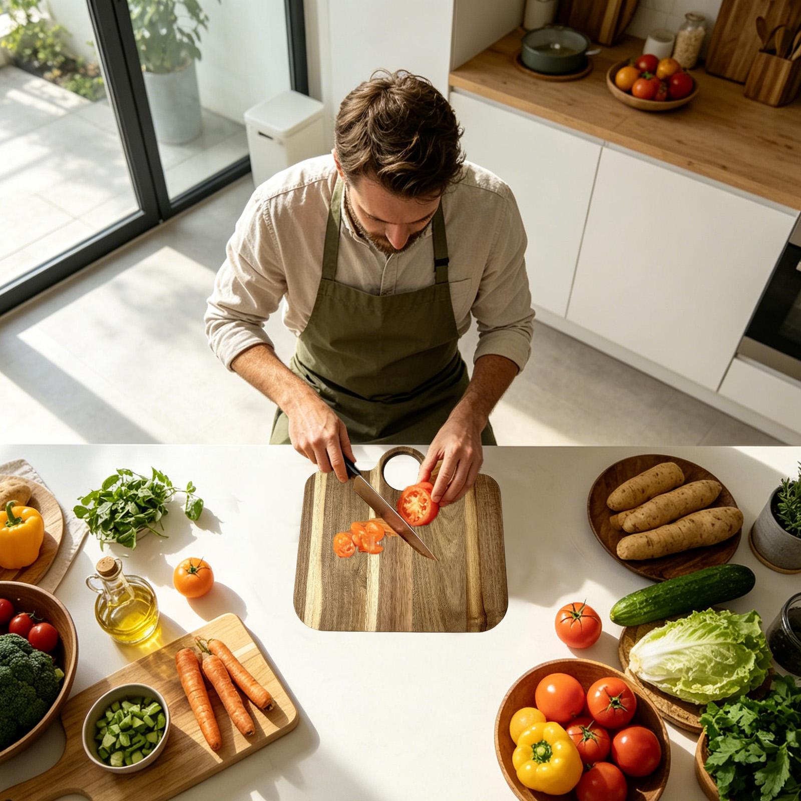 لوح تقطيع خشبي كبير على شكل حق - مراجعة Meal Prep For Cutting وسعره